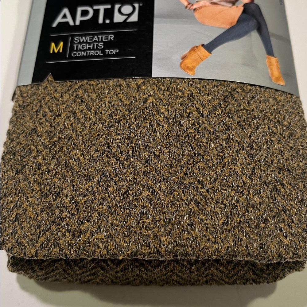 Apt.9 Sweater Tights Control Top Women’s Medium 5’5-5’11 135-165lbs Gold - Picture 2 of 3